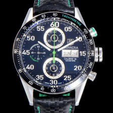 레플리카 [태그호이어] 남성용 까레라 칼리버 16 데이데이트 크로노그래프 싱가폴 한정판 그린 TAG73978  