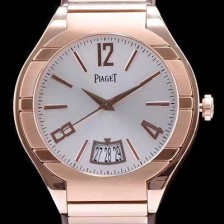 레플리카 [피아제] 남성용 폴로 G0A31149 라지 3데이트 화이트&실버 썬더스트 다이얼 오토매틱 무브먼트 PIA4200  