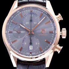 레플리카 [태그호이어] 남성용 까레라 칼리버 1887 크로노그래프 로즈골드 그레이 다이얼 오토매틱 무브먼트 TAG0230  