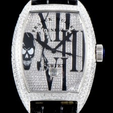 레플리카 [프랭크 뮬러] 남성용 인피니티 2267 QZ COL DRM 스컬 워치!! 풀 다이아셋팅 18k 화이트골드 오토매틱 무브먼트 FRA0403  