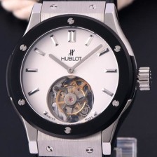 레플리카 [휴블렛] 남성용 솔로 뱅 투어빌론 화이트 다이얼/세라믹 베젤 화이트다이얼 HUB1052  