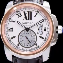 레플리카 [까르띠에] 남성용 칼리브 드 까르띠에 W7100039 18k 로즈골드 베젤 화이트 다이얼 오토매틱 무브먼트 CAR0100  