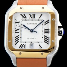 레플리카 [까르띠에] 남성용 BEST UP!! 산토스 드 까르띠에 워치 W2SA0006 라지모델!! 18K 옐로우골드 투톤콤비 화이트 다이얼 오토매틱 무브먼트 CAR4041  