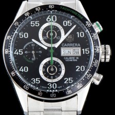 레플리카 [태그호이어] 남성용 NEW 까레라 CV2A1R.FC6235 칼리버16 데이-데이트 크로노그래프 블랙 카본 다이얼 브레이슬릿 오토매틱 무브먼트 TAG0102  