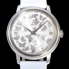 레플리카 [오메가] 여성용 드빌 프레스티지 32.7미리 쿼츠 4061타입 레이디 소가죽줄 화이트다이얼 OMG79479  