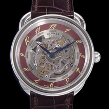 레플리카 [애르메스] 남성용 아쏘 오토매틱 41mm 가죽줄 스켈래톤 다이얼 her72680  