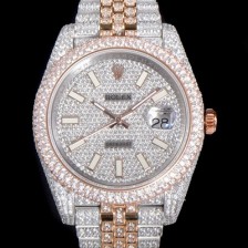 레플리카 [로렉스] 남성용 데이져스트 오토매틱 아시안 2824-2 타입  41mm 18K 로즈골드 904L 다이아몬드 메탈줄 보석다이얼  rol64518  