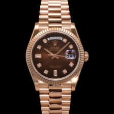 레플리카 [로렉스] 남성용 New 데이데이트 m128235-0037 무게173g 18K 로즈골드 36mm 오토매틱 Cal.2836-2 타입 다이아몬드 브라운 옴브레 다이얼 rol5404  