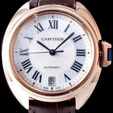 레플리카 [까르띠에] 남성용 끌레 드 까르띠에 WGCL0004 18K 로즈골드 케이스 실버 플렝케 다이얼 오토매틱 무브먼트 CAR0541  