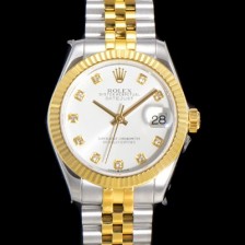 레플리카 [로렉스] 여성용 데이져스트 오이스터 31mm 레이디 오토매틱  18K 옐루골드 투톤콤비 5열 브레이슬릿 메탈줄 화이트다이얼 rol59024  
