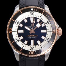 레플리카 [브라이틀링 뉴 다이버워치] 남성용 슈퍼오션 44mm 오토매틱 ETA2824-2 타입 금장시계  크로노미터 우레탄줄 세라믹베젤 블랙다이얼 bre88770  