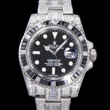 레플리카 [로렉스] 남성용 서브마리너 풀 다이아몬드 셋팅 오토매틱 Cal.3135 무브 40mm 블랙다이얼 rol5113  