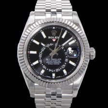 레플리카 [로렉스] 남성용 스카이-더웰러 오이스터 오토매틱 Cal.9001 타입 42mm 메탈줄 블랙다이얼 rol5919  