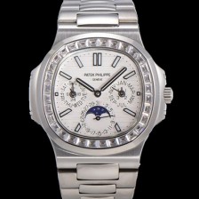 레플리카 [파텍필립] 남성용 Ref.5740 노틸러스 문페이즈 오토매틱 Cal.240 Q타입 40mm 다이아몬드/쥬얼 메탈줄  화이트다이얼 pat3921  