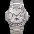 레플리카 [파텍필립] 남성용 Ref.5740 노틸러스 문페이즈 오토매틱 Cal.240 Q타입 40mm 다이아몬드/쥬얼 메탈줄  화이트다이얼 pat3921  