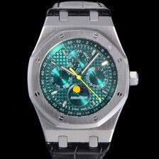 레플리카 [오데마피게] 남성용 로얄오크 퍼펙츄얼 캘린더 41mm 오토매틱 T5134 타입 가죽줄 그린다이얼 aud1953  