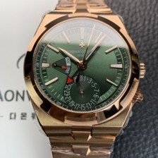 레플리카 [바쉐런 콘스탄틴] 남성용 오버시즈 듀얼타임 18K 로즈골드 오토매틱 칼리버 5200 타입 41mm 메탈줄 실버 다이얼 vac1174  