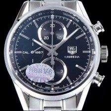 레플리카 [태그호이어] 남성용 까레라 칼리버 1887 크로노그래프 블랙 다이얼 7750 오토매틱 TAG0403  