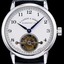 레플리카 [아랑게운트죄네] 남성용 Handwerkskunst 화이트 다이얼 투어빌론 무브먼트 LAN4240  