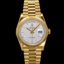 레플리카 [로렉스] 남성용 New 데이데이트 m128238-0081 무게173g 18K 옐로우골드 프레지던트 36mm 오토매틱 Cal.2836-2 타입 화이트 다이얼 rol5410  