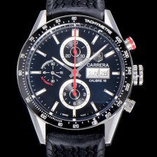 레플리카 [태그호이어] 남성용 까레라 칼리버 16 크로노그래프 블랙다이얼 TAG73987  