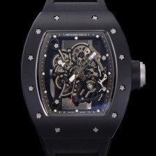 레플리카 [리차드밀레] 남성용 RM055 블랙 PVD코딩 스켈레톤 다이얼 러버 스트랩 기계식 수동형 무브먼트 RIC07650  