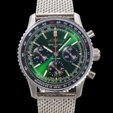 레플리카 [브라이틀링] 남성용 네비타이머 AB0137241L1A1 크로노그래프 ETA7750-2 타입 오토매틱 43mm 그린 다이얼 bre6000  
