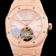 레플리카 [오데마피게] 남성용 로얄오크 26515OR.OO.1220OR.01 뚜르비용 한정판 신제품!! 투어빌론 씬-엑스트라 UP!!고급스러운 18k 로즈골드 와플 다이얼 니켈도금된 세귤 리얼 아시안 투어빌론 탑재 AUD0101  