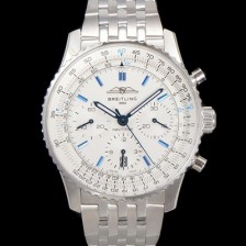 레플리카 [브라이틀링] 남성용 네비타이머 AB0139A71G1A1 크로노그래프 ETA7750-2 타입 오토매틱 43mm 메탈줄 화이트 다이얼 bre6002  
