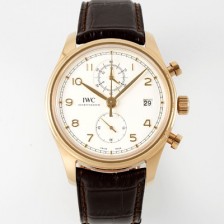 레플리카 [아이더블유씨] 남성용 포루투기즈 IW390301 18k 로즈골드 42mm 크로노그래프 오토매틱 무브먼트 화이트 다이얼 iwc4096  
