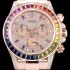 레플리카 [로렉스] 남성용 신형 데이토나!! 코스모그래프 "레인보우" 무지개 컬러 바게크 컷 사파이어 36개 세팅 베젤 다이아몬드-핑크자게 다이얼 오이스터 브레이슬릿 7750B-2 오토매틱 무브먼트 ROL0510  