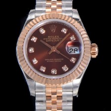 레플리카 [로렉스] 여성용 데이져스트 신형 m279171-0011 28mm 브라운 다이얼 쥬빌리 브레이슬릿 ETA2671오토매틱 무브먼 ROL00805  