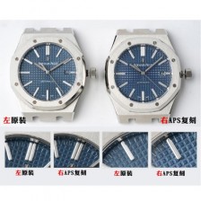 레플리카 [오데마피게] 남성용 15400ST.OO.1220ST.03 로얄오크 41mm 오토매틱 Cal.3120무브먼트 블루 와플 다이얼 aud6528  