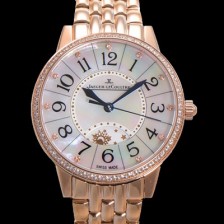 레플리카 [예거 르꿀르뜨] 여성용 랑데뷰 나잇&데이 문페이즈 오토매틱 898A 타입 무브 34mm 보석 배젤 금장 자게 화이트다이얼 jag2121  