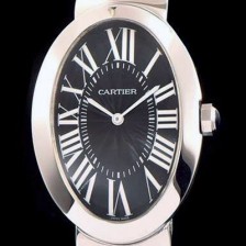 레플리카 [까르띠에] 여성용 베누아 스위스 쿼츠 실버 베젤 블랙 다이얼 CAR0010  
