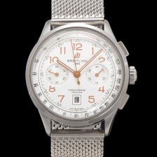 레플리카 [브라이틀링] 남성용 프리미에르 AB0145211G1P1 크로노그래프 7750 타입 오토매틱 42mm 메쉬밴드 화이트 다이얼 bre6018  