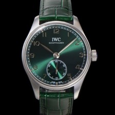레플리카 [아이더블유씨] 남성용 포르투기즈 IW358310 오토매틱 수정형 82200타입 무브 40.4mm 가죽줄 그린 다이얼  iwc26318  
