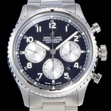 레플리카 [브라이틀링] 남성용 네비타이머 에비에이터 8 오토매틱 크로노그래프 ETA7750-2 타입 43미리 메탈줄 블랙다이얼 BRE75573  