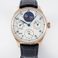 레플리카 [아이더블유씨] 남성용 포루투기즈 IW503405 퍼페추얼 캘린더 더블 문 플래티넘 44mm 18k 로즈골드 오토매틱 무브먼트 화이트 다이얼 iwc4110  