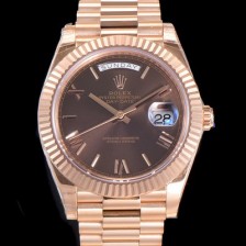 레플리카 [로렉스] 남성용 데이데이트 18K 로즈골드 3255오토매틱 40미리 브라운다이얼 3열 브레이슬릿 rol79271  