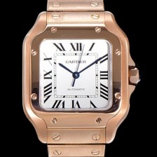 레플리카 [까르띠에] 남성용 산토스 더 까르띠에 WGSA0031 오토매틱 ETA2892-2 금장시계 18K로즈골드 35.1미리 화이트다이얼 CAR11454  