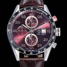 레플리카 [태그호이어] 남성용 까레라1887 베스트 최신버전 업그레이드형 V6사 CAR2A10.FC6235 크로노그래프 브라운 다이얼 오토매틱 무브먼트 TAG73969  