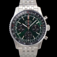레플리카 [브라이틀링] 남성용 네비타이머 AB0137241L1A1 크로노그래프 ETA7750-2 타입 오토매틱 43mm 메탈줄 아이스 그린 다이얼 bre6010  