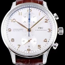 레플리카 [아이더블유씨] 남성용 포르투기즈 쥬얼버젼 오토메틱 크로노그래프 다이아몬드 화이트 다이얼 IWC4204  