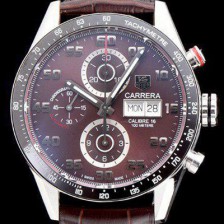 레플리카 [태그호이어] 남성용 TOP Grade Quality 까레라 크로노그래프 오토매틱 타키메터 브라운다이얼 TAG0105  