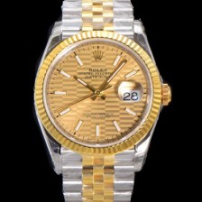레플리카 [로렉스] 남성용 904L스틸!! 2023신형 데이져스트 36mm II M126233-0039 !! 18K 옐로골드 골드다이얼 브레이슬릿 신형 Cal.3235 오토매틱 무브먼트 ROL29321  