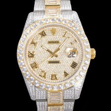 레플리카 [로렉스] 남성용 수제공정형 다이아 18K 엘루골드 튜닝 데이져스트 오토매틱 ETA 2824-2 41mm 보석다이얼 rol09242  