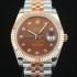 레플리카 [로렉스] 남성용 904L스틸!! 2022신형 데이저스트 41mm II m126334  18K 로즈골드 신형 Cal.3235 오토매틱 무브먼트 브라운 다이얼 ROL06119  