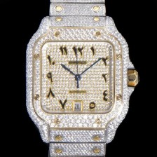 레플리카 [까르띠에] 남성용 산토스 쥬얼 다이아몬드 셋팅 베젤 40mm 큐빅/보석 다이얼 오토매틱 무브먼트 CAR40206  