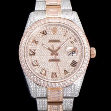 레플리카 [로렉스] 남성용 수제공정형 다이아 18K 로즈골드 튜닝 데이져스트 오토매틱 ETA 2824-2 41mm 보석다이얼 rol23640  